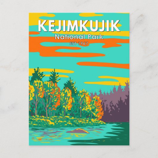 Kejimkujik国立公園スティルブルックカナダレトロ ポストカード (正面)