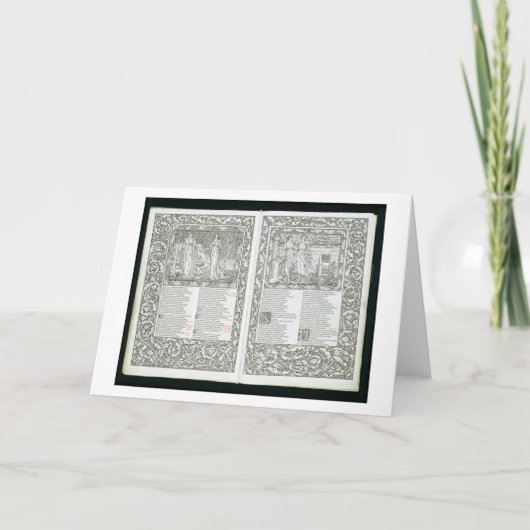 Kel著出版される「Kelmscottチョーサー」1896年 カード (正面)