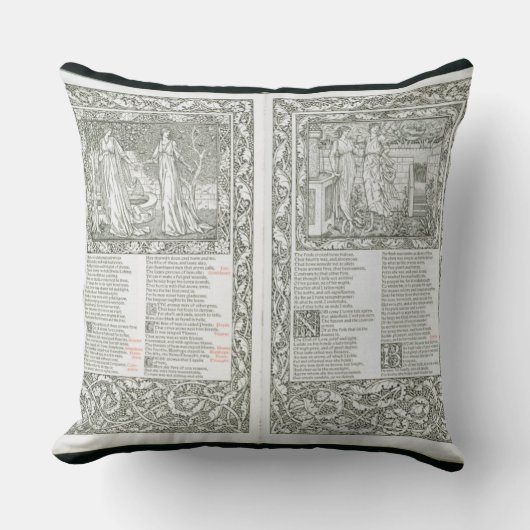 Kel著出版される「Kelmscottチョーサー」1896年 クッション (正面)