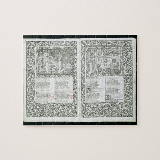 Kel著出版される「Kelmscottチョーサー」1896年 ジグソーパズル (横)