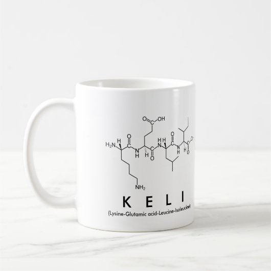 Keliペプチド名mug コーヒーマグカップ (左)