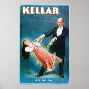 Kellarの~の浮揚の手品師のヴィンテージの魔法の行為 ポスター