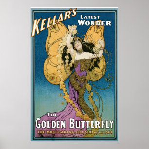 Kellarの~の金蝶ヴィンテージの魔法の行為 ポスター