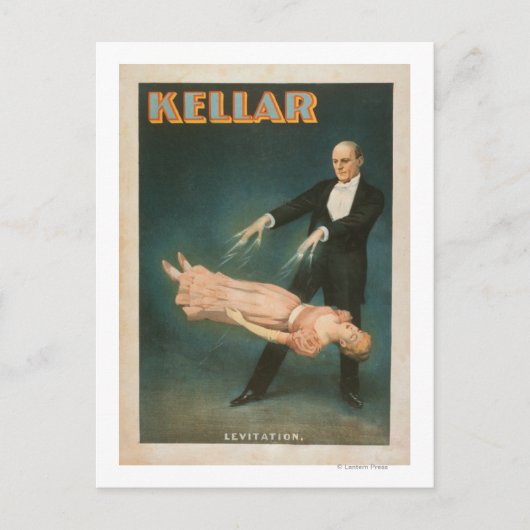 Kellar Levitation魔法ポスター#1 ポストカード (正面)