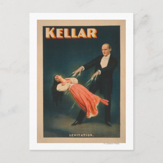 Kellar Levitation魔法ポスター#2 ポストカード (正面)