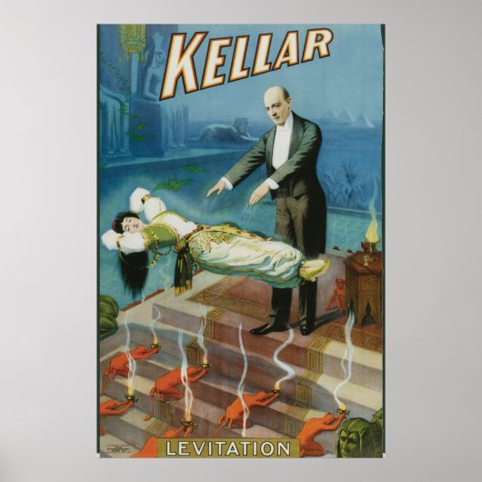 Kellar ~ Levitation Vintage Magic Act ポスター (正面)