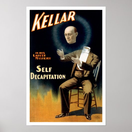 Kellar: Self Decaptiation, 1897.ヴィンテージ ポスター (正面)