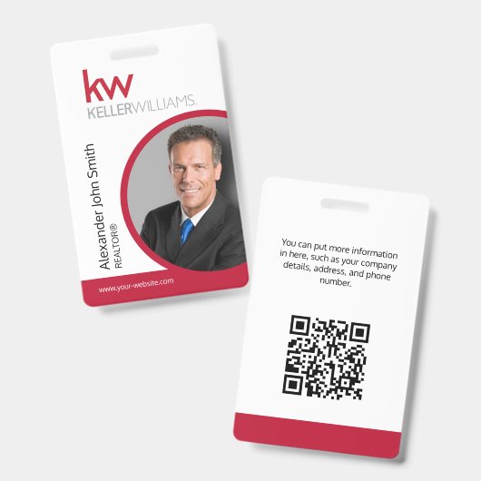 Keller Williams ID Card Badge バッジ (正面&裏面)