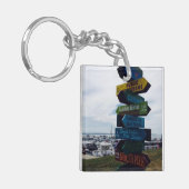 Kelleyの島、オハイオ州の印の写真のキーホルダー キーホルダー (正面左)
