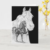 Kelliの白鳥によるモーガンの馬の精神のスケッチ カード (黄色い花)