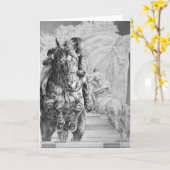 Kelliの白鳥による跳躍の馬のスケッチ カード (黄色い花)