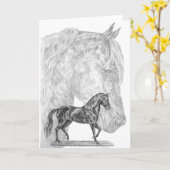 Kelliの白鳥によるPaso Finoの馬のスケッチ カード (黄色い花)