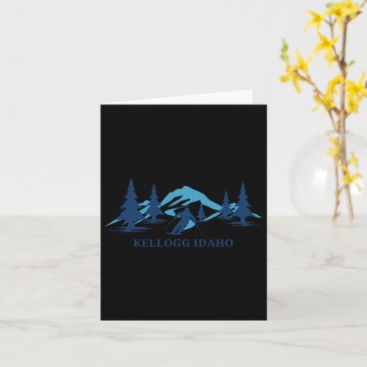 Kellogg Idaho Ski Resort Skiing Skier カード (黄色い花)