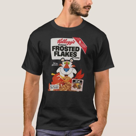 Kellogg's Frosted Flakes 1980's Cereal Box Tony th Tシャツ (正面)