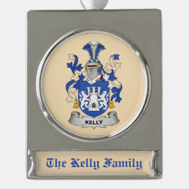 Kelly Coat of Arms Ornament シルバープレートバナーオーナメント
