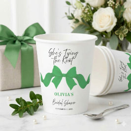 Kelly Green Bow She's Tying the Knot Bridal Shower 紙コップ