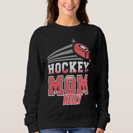 Kelly Hockey Mom With Puck Womens スウェットシャツ (正面)