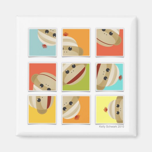 Kelly Schwarkによるソックス靴下ブロック マグネット (正面)