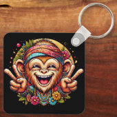 "Kelly the Chill Monkey" Aluminum Keychain キーホルダー (裏面)