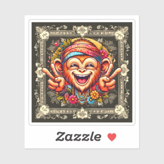 "Kelly the Chill Monkey" Vinyl シール (シート)