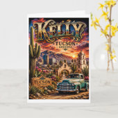 Kelly Tucson Arizona オーダーメイド サウスウェスタン カード (黄色い花)