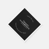 Kelseyのカスタムプリント注文 – 20thブラック スタンダードカクテルナプキン (角)