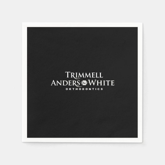 Kelseyのカスタムプリント注文 – 20thロゴブラック スタンダードカクテルナプキン (正面)