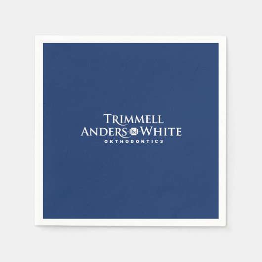 Kelseyのカスタムプリント注文 – 20thロゴnavy スタンダードカクテルナプキン (正面)