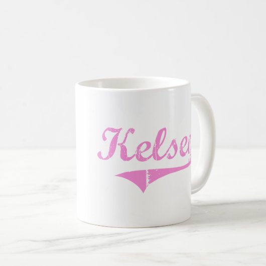 Kelseyのクラシックなスタイルの名前 コーヒーマグカップ (正面右)
