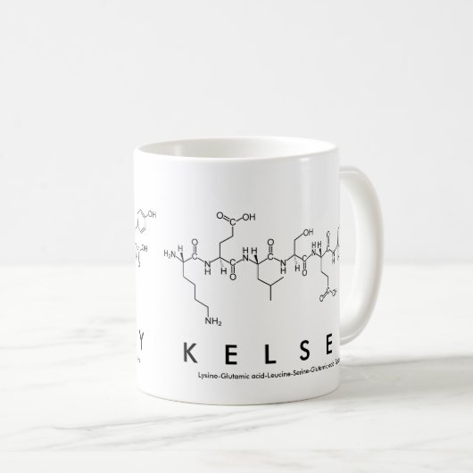 Kelseyのペプチッド名前のマグ コーヒーマグカップ (正面右)