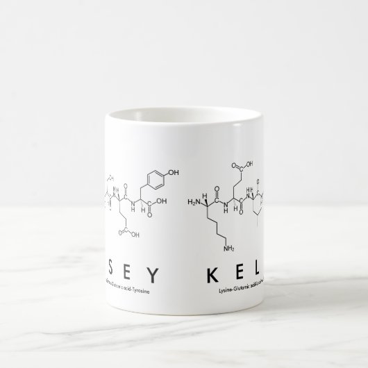 Kelseyのペプチッド名前のマグ コーヒーマグカップ (中央)