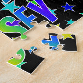 「KELSEY」ファーストネーム、おもしろい「ハッピーバースデー」 ジグソーパズル (側面)