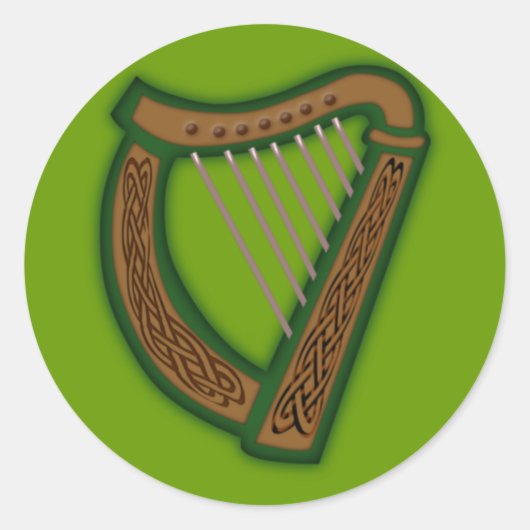 Keltische Harfe celtic harp ラウンドシール (正面)