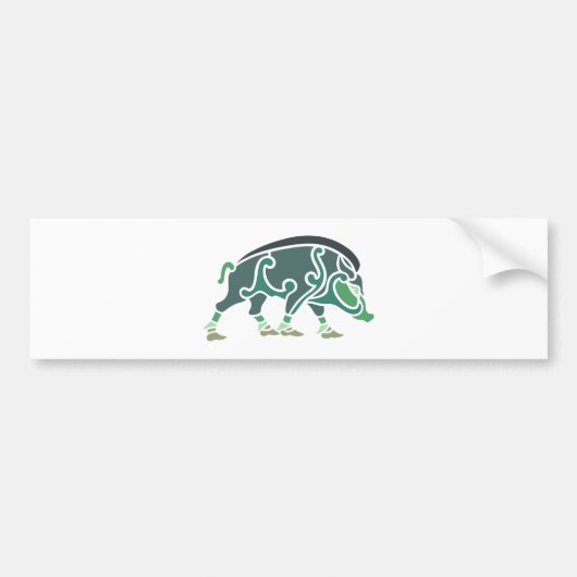 keltischer Eber celtic boar バンパーステッカー (正面)