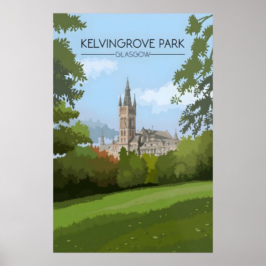 Kelvingrove Park Glasgow Travel Poster ポスター (正面)