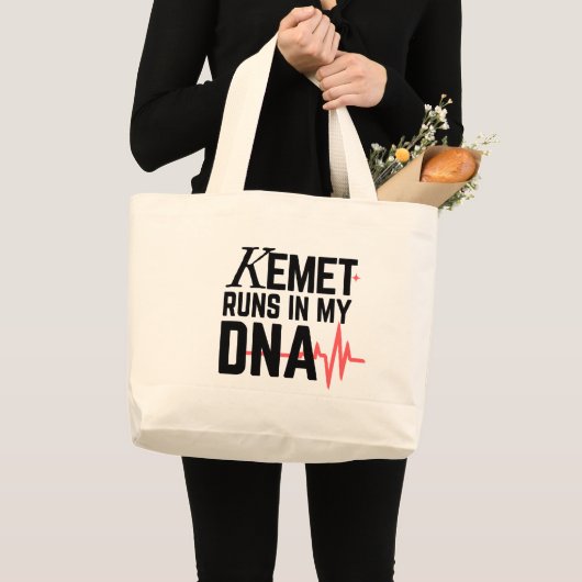 Kemet Runs in My DNA | ラージトートバッグ (正面(商品))