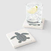 KempのRidleyのウミガメのHatchlingの石のコースター ストーンコースター (横)