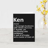 Ken定義名パーソナライズされたおもしろい誕生日ギフト カード (黄色い花)