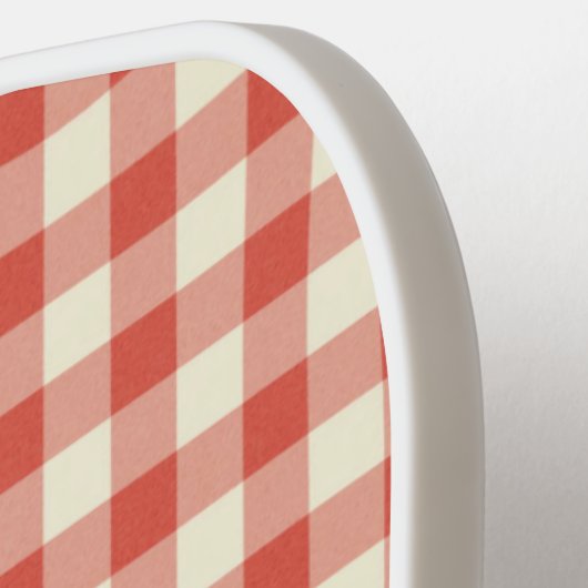 Ken パーソナライズされた Red Ginghamという名前 ピックルボールラケット (左詳細)