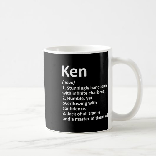 Ken Definition Personalized Name Fun Birthday Gift コーヒーマグカップ (右)