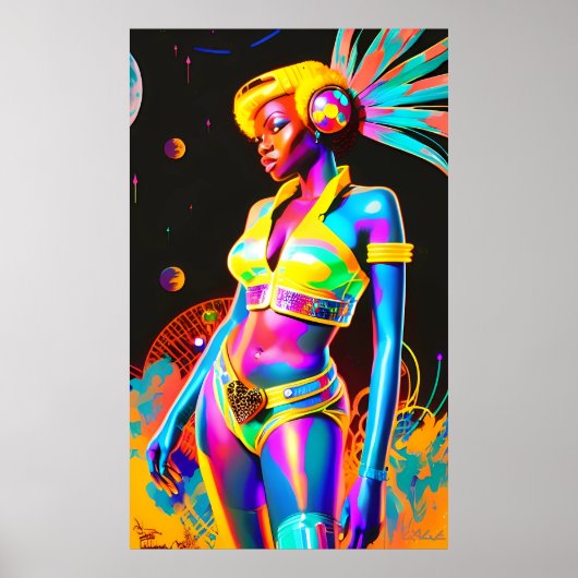 Ken Gage Afrofuturism 2つのSF ポップ・アートの ポスター (正面)