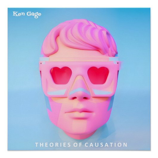 Ken Gage Theories of Causation Vaporwave Album Art ポスター (正面)