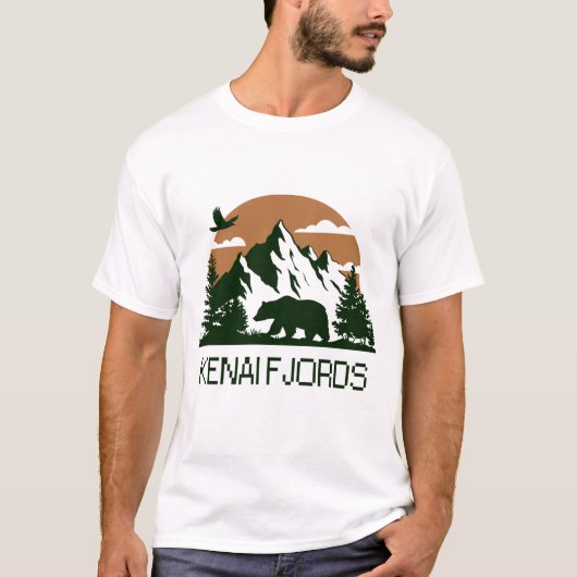 Kenai Fjords – アラスカ Tシャツ (正面)