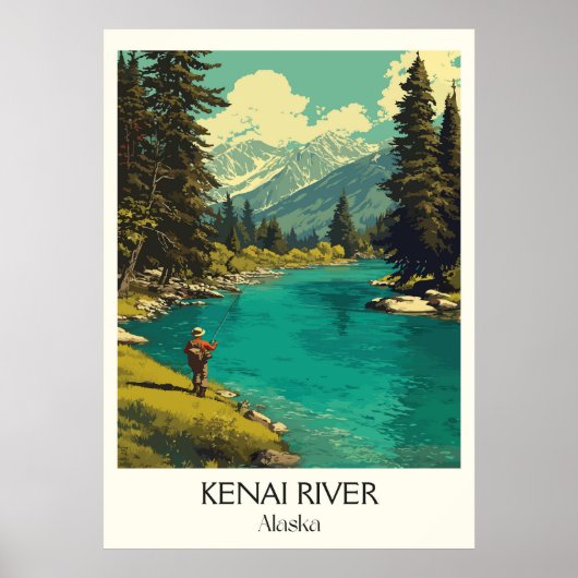 Kenai River Alaska Fishing Wilderness ポスター (正面)