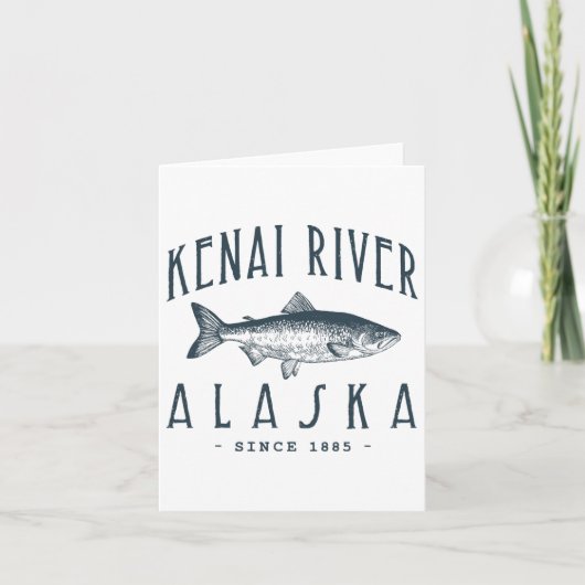 Kenai River Alaska Fishy Fisherman Funny Fishing L カード (正面)