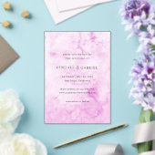 Kendallピンクのエレガントな結婚式の日付を保存 アクリル招待状 (インサイチュ (ウェディング))