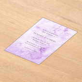 Kendall Purple Elegant Wedding Save the Date アクリル招待状 (レイダウン)