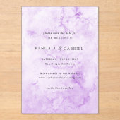 Kendall Purple Elegant Wedding Save the Date アクリル招待状 (正面)
