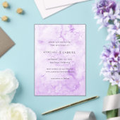 Kendall Purple Elegant Wedding Save the Date アクリル招待状 (インサイチュ (ウェディング))