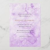 Kendall Purple Elegant Wedding Save the Date 箔招待状 (正面)